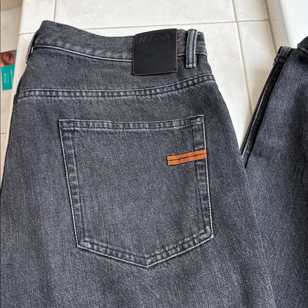 ZEGNA Roccia 5-Pocket 100% Cotton Slim City Fit Black Jeans, UEL 48A8, size 36NR - Picture 5 of 16